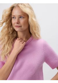 Reserved - Wełniany sweter - różowy. Kolor: różowy. Materiał: wełna #1
