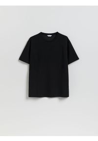 Reserved - T-shirt regular fit z modalem - czarny. Kolor: czarny. Materiał: dzianina