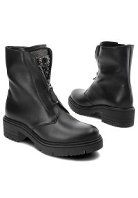 Czarne Botki Armodo Damskie Stylowe Obuwie. Okazja: na co dzień. Zapięcie: zamek. Kolor: czarny. Materiał: skóra. Wzór: gładki. Obcas: na obcasie. Styl: elegancki. Wysokość obcasa: średni #3