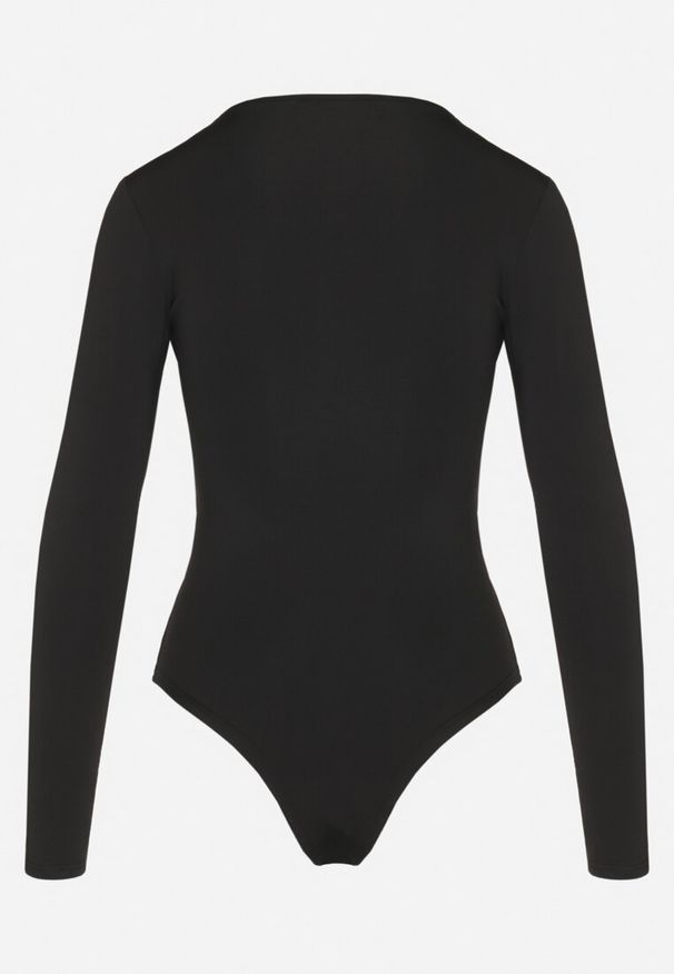 Born2be - Czarne Body z Okrągłym Dekoltem i Długim Rękawem Zailea. Okazja: na co dzień, do pracy. Kolor: czarny. Materiał: jeans, materiał. Długość rękawa: długi rękaw. Długość: długie. Styl: casual, klasyczny