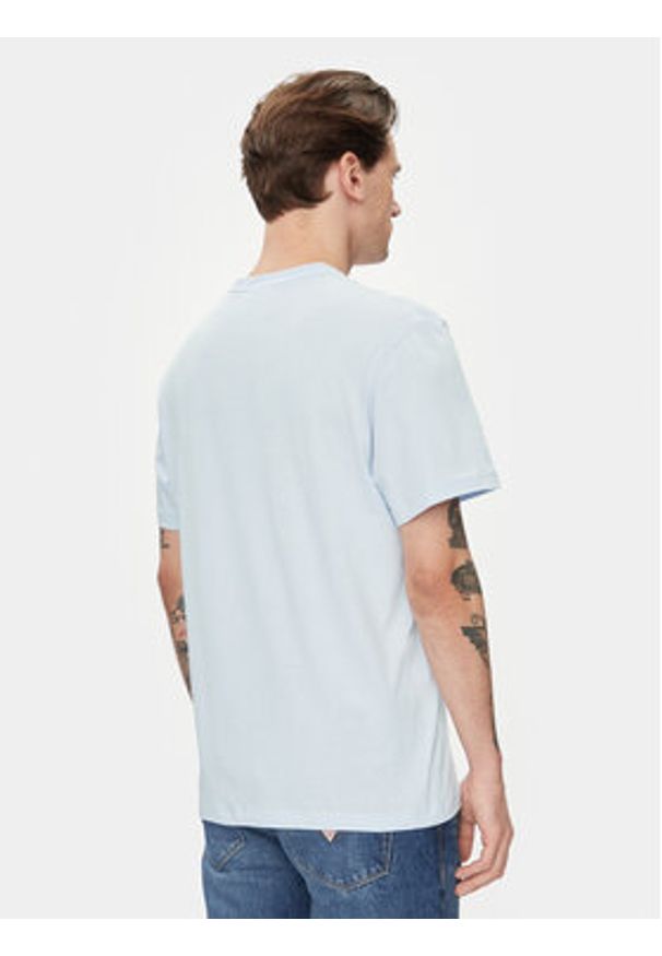 Lacoste T-Shirt TH2036 Błękitny Regular Fit. Kolor: niebieski. Materiał: bawełna