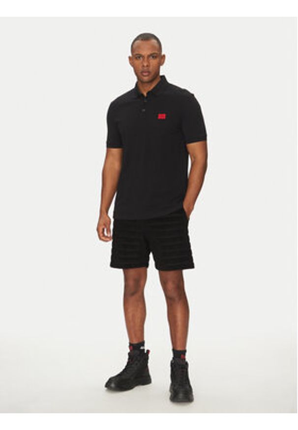 Hugo - HUGO Szorty sportowe Dutowel 50535289 Czarny Relaxed Fit. Kolor: czarny. Materiał: bawełna. Styl: sportowy