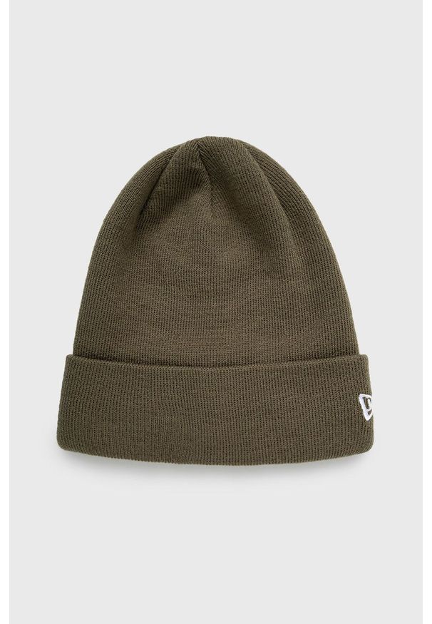 New Era - Czapka. Kolor: zielony. Materiał: dzianina