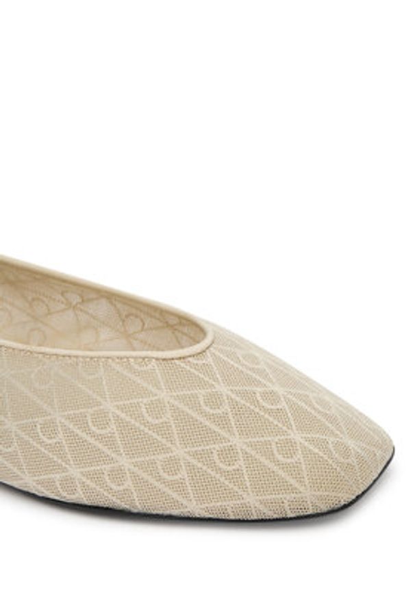 Calvin Klein Baleriny Square Ballerina Aop Mesh HW0HW02937 Écru. Kolor: kremowy. Materiał: materiał