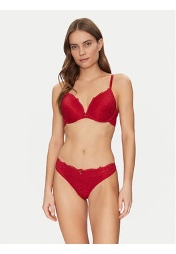 Hunkemöller Biustonosz z fiszbiną Marine 300245 Czerwony. Kolor: czerwony. Materiał: syntetyk