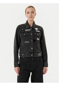 DKNY Kurtka jeansowa P5GCYC72 Szary Regular Fit. Kolor: szary. Materiał: bawełna