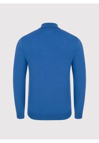 Pako Lorente - PAKO LORENTE – Męski niebieski sweter z kołnierzykiem polo. Typ kołnierza: polo. Kolor: niebieski. Materiał: wełna, akryl, poliamid. Wzór: melanż. Sezon: zima, jesień #4