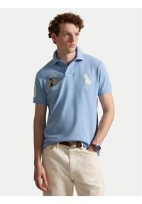 Polo Ralph Lauren Polo 710B21921002 Niebieski jasny Custom Slim Fit. Typ kołnierza: polo. Kolor: niebieski. Materiał: bawełna #1