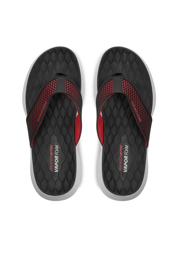 skechers - Skechers Japonki Vapor Foam Sandal 232894/BKRD Czarny. Kolor: czarny. Materiał: materiał