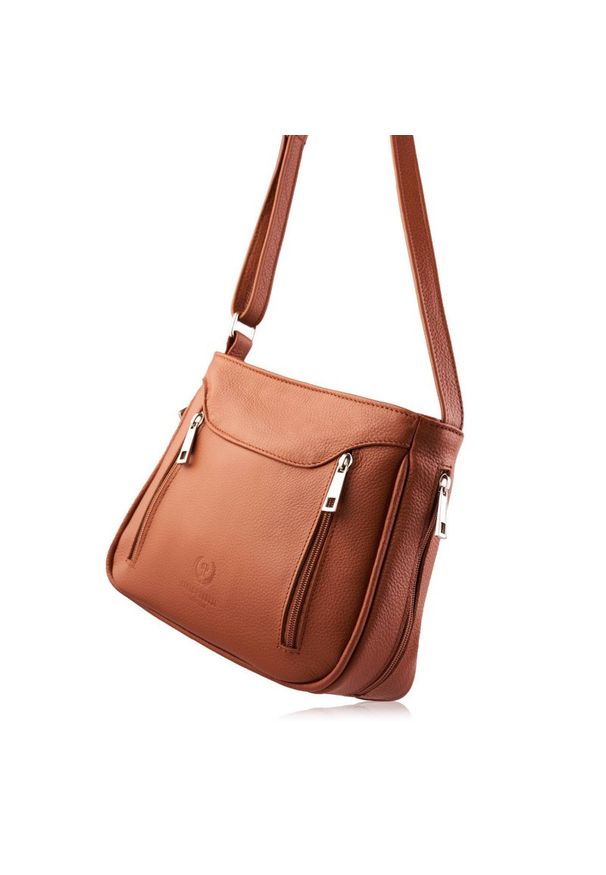 Listonoszka skórzana PAOLO PERUZZI Z-52-CG koniakowa. Materiał: skórzane. Styl: klasyczny, casual, elegancki