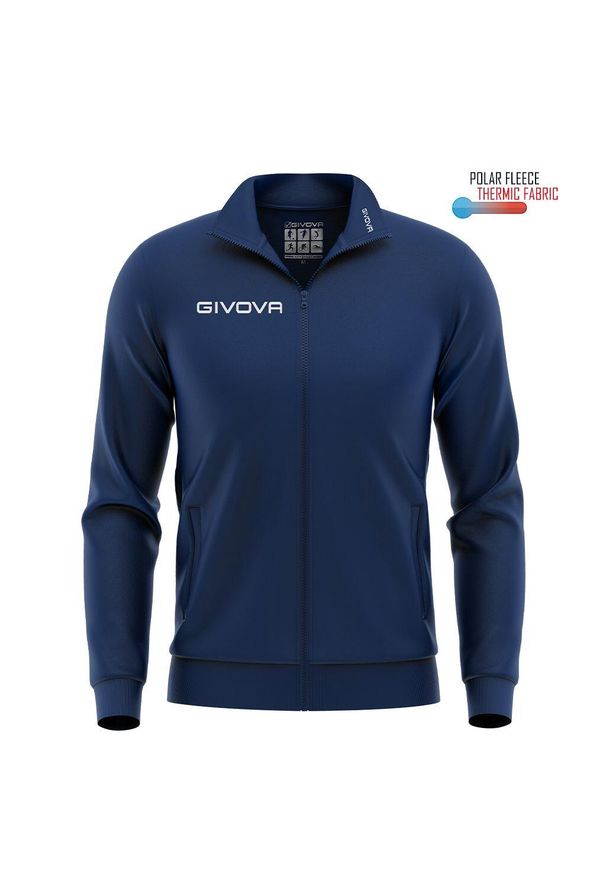 Bluza Givova Polarfleece Mono 500 na zamek 2XL.. Kolor: niebieski. Sport: piłka nożna