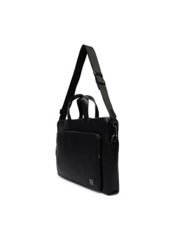 Calvin Klein Torba na laptopa Emblem Hw Commuter LV04D3290G Czarny. Kolor: czarny. Materiał: skóra