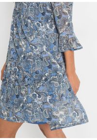 Sukienka szyfonowa bonprix niebieski paisley. Kolor: niebieski. Materiał: szyfon. Wzór: paisley. Sezon: lato #4