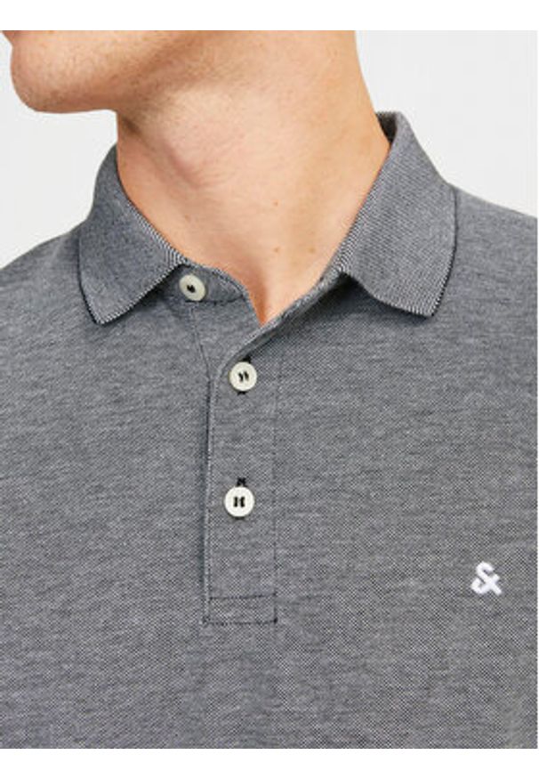 Jack & Jones Polo Paulos 12136668 Szary Slim Fit. Typ kołnierza: polo. Kolor: szary. Materiał: bawełna