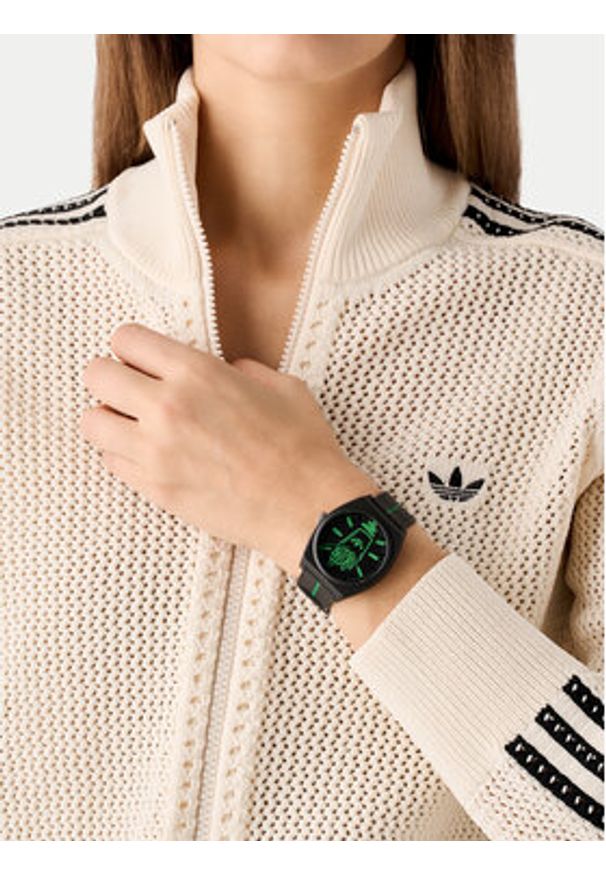 Adidas - adidas Zegarek Project Two AOST25040 Czarny. Kolor: czarny