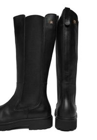 TOMMY HILFIGER - Tommy Hilfiger Kozaki Th Lthr Cleated Long Boot FW0FW08985 Czarny. Kolor: czarny. Materiał: skóra #6