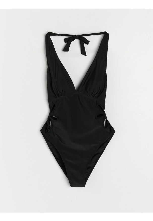 Sinsay - Kostium kąpielowy - czarny. Kolor: czarny