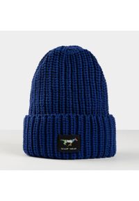 Zimowa czapka jeździecka GALOP WEAR - gruba, 100% wełna merino. Kolor: niebieski. Materiał: wełna. Wzór: ze splotem. Sezon: zima. Styl: sportowy, casual #2