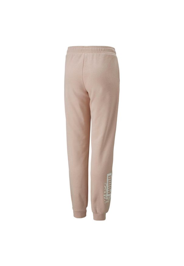 Spodnie dla dzieci Puma Alpha Sweatpants FL cL G. Kolor: różowy. Materiał: bawełna. Sport: joga i pilates