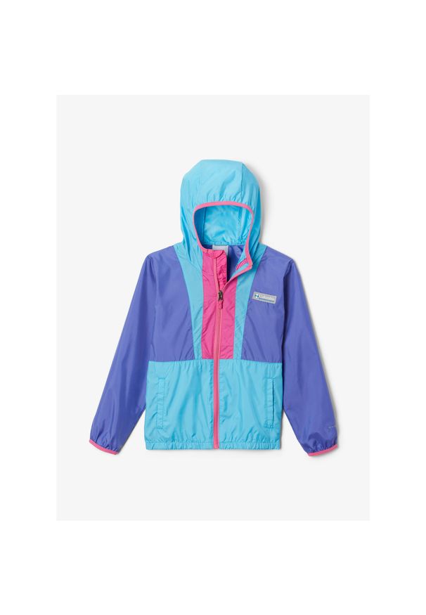 columbia - Kurtka wiatroszczelna dziewczęca Columbia Back Bowl Hooded Windbreaker. Kolor: fioletowy. Materiał: softshell. Sport: turystyka piesza