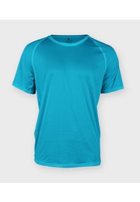 MegaKoszulki - Koszulka męska sportowa (bez nadruku, gładka) - niebieska. Kolor: niebieski. Materiał: poliester. Wzór: gładki #1