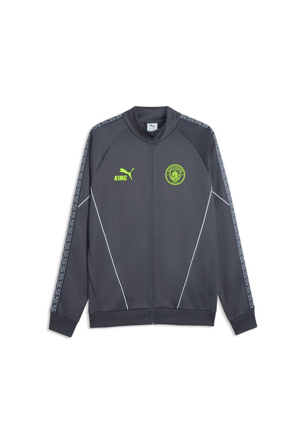 Puma - Męska kurtka Manchester City KING Anthem PUMA. Kolor: szary, wielokolorowy, zielony. Sport: bieganie