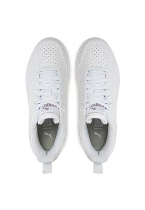 Puma Sneakersy Rebound V6 Lo Jr 393833 03 Biały. Kolor: biały. Materiał: skóra