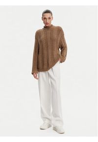 TOMMY HILFIGER - Tommy Hilfiger Sweter WW0WW44486 Brązowy Relaxed Fit. Kolor: brązowy. Materiał: bawełna #3