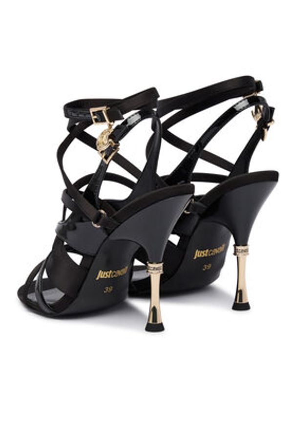 Just Cavalli Sandały 80RA3S50 ZSE62 Czarny. Kolor: czarny. Materiał: materiał