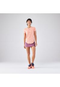 KUIKMA - Koszulka do padla damska krótki rękaw Kuikma PTS Dry. Kolor: różowy, pomarańczowy, wielokolorowy, fioletowy. Materiał: poliester, poliamid, materiał. Długość rękawa: krótki rękaw. Długość: krótkie #2