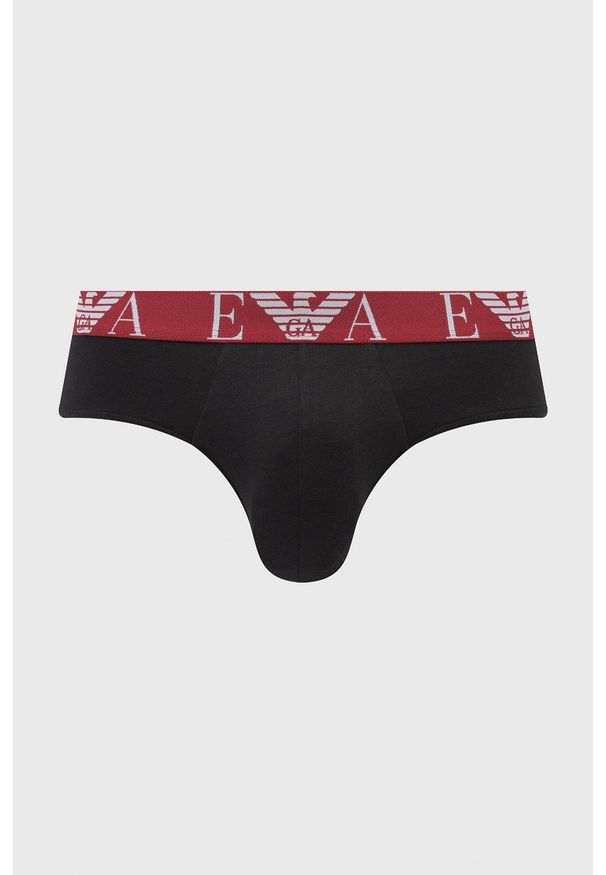 Emporio Armani Underwear Slipy (3-pack) męskie kolor czarny. Kolor: czarny. Materiał: materiał