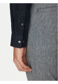Calvin Klein Koszula K10K109286 Granatowy Slim Fit. Kolor: niebieski. Materiał: len
