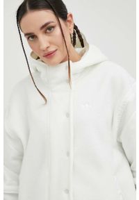 adidas Originals bluza damska kolor beżowy z kapturem gładka. Typ kołnierza: kaptur. Kolor: beżowy. Materiał: poliester. Wzór: gładki #6