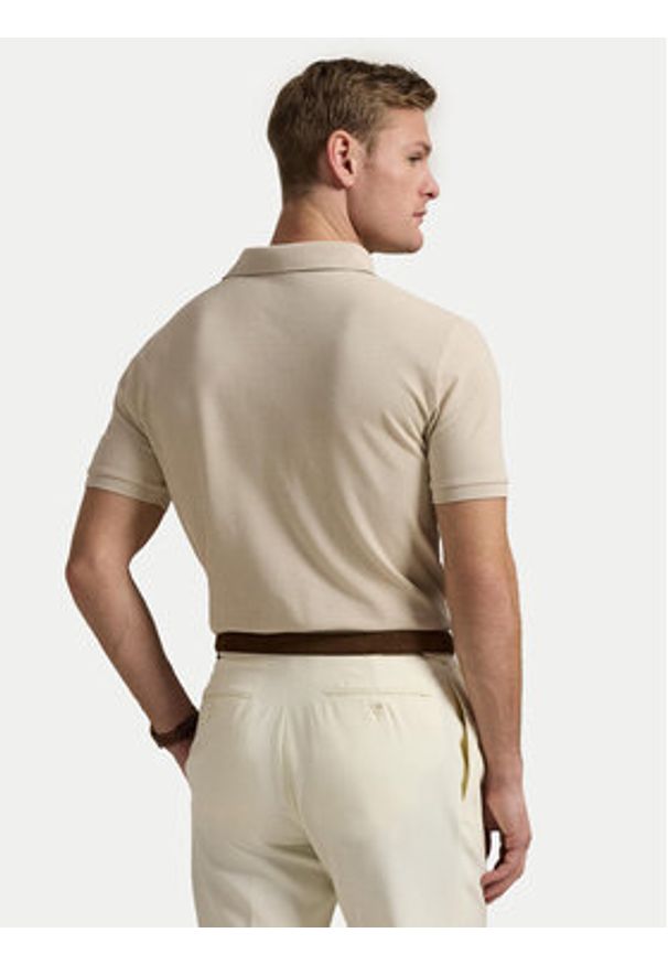 Polo Ralph Lauren Polo 710938137011 Beżowy Slim Fit. Typ kołnierza: polo. Kolor: beżowy. Materiał: bawełna