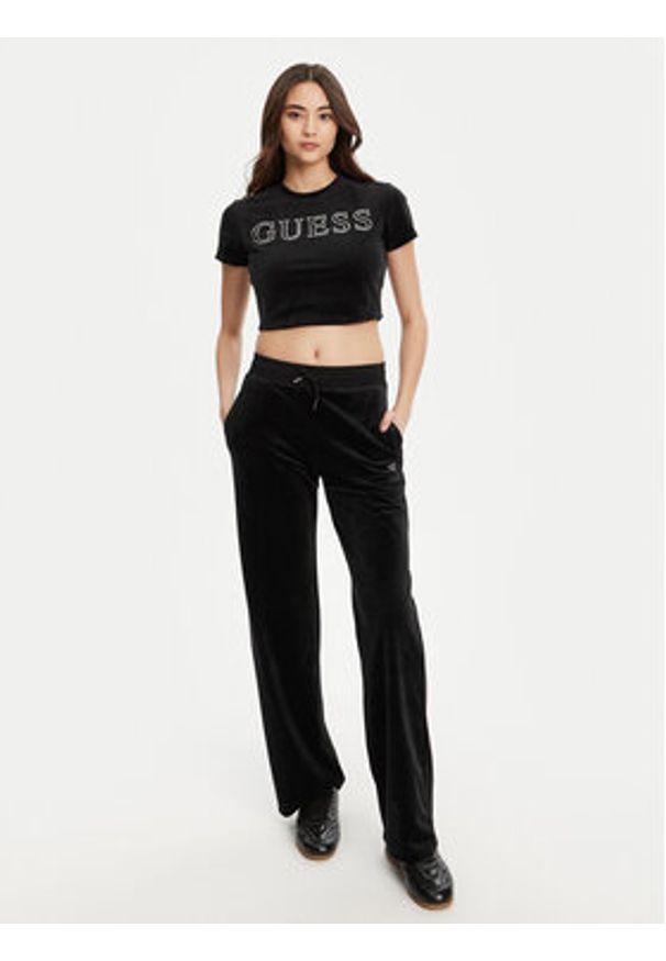 Guess T-Shirt V3BI01 K0232 Czarny Regular Fit. Kolor: czarny. Materiał: syntetyk