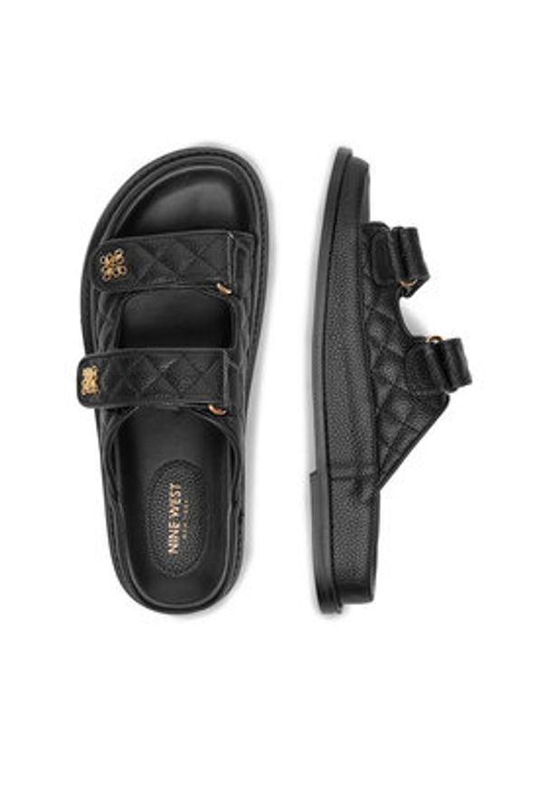 Nine West Klapki V1557-713-1 Czarny. Kolor: czarny. Materiał: skóra