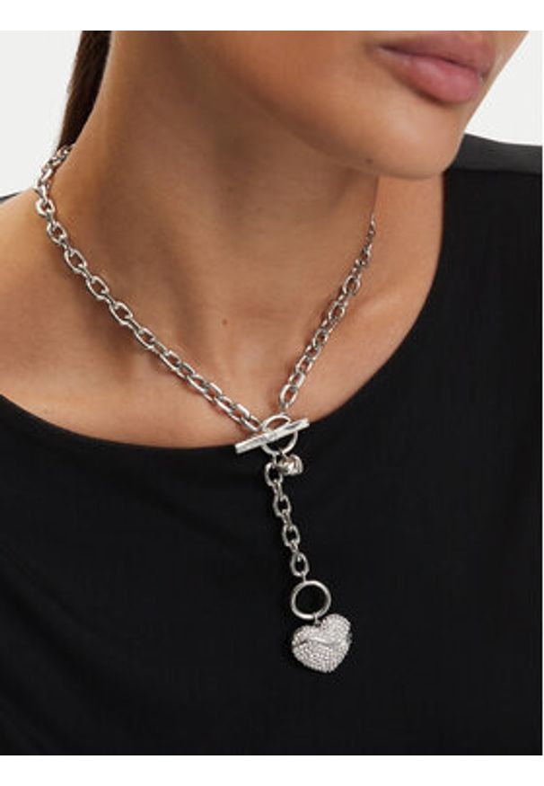 Guess Naszyjnik JUBN04 494JW Srebrny. Materiał: metalowe. Kolor: srebrny