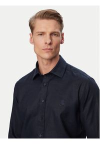 Karl Lagerfeld - KARL LAGERFELD Koszula 605084 562791 Granatowy Regular Fit. Typ kołnierza: dekolt w karo. Kolor: niebieski. Materiał: len #2