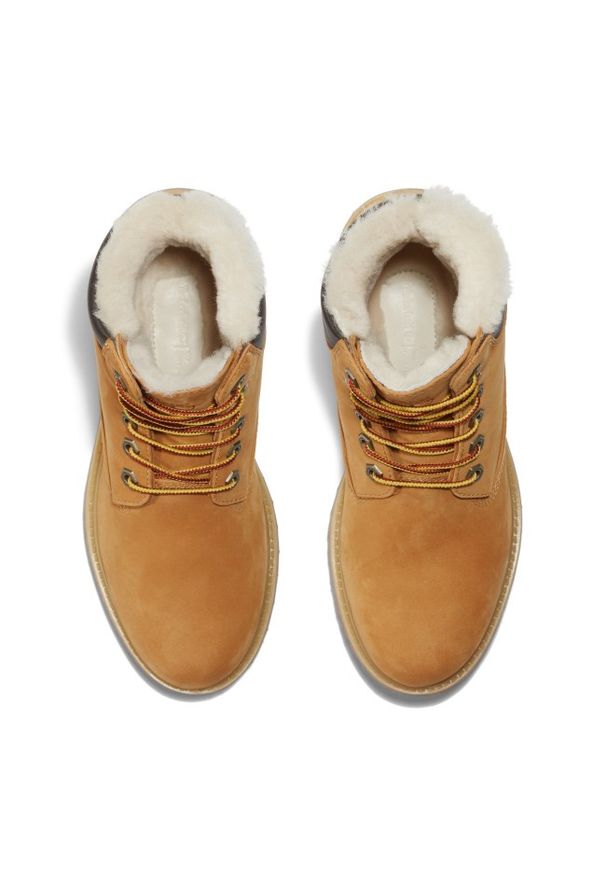 Timberland - Trapery damskie TIMBERLAND 6 Inch Warm Lined Waterproof Boot. Okazja: na co dzień. Kolor: brązowy. Materiał: guma, skóra. Szerokość cholewki: normalna. Sezon: zima. Styl: klasyczny, casual