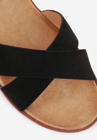 Renee - Czarne Płaskie Sandały VICES z Cholewką ze Skrzyżowanymi Paskami Emelika. Zapięcie: pasek. Kolor: czarny. Wzór: haft. Styl: boho #6