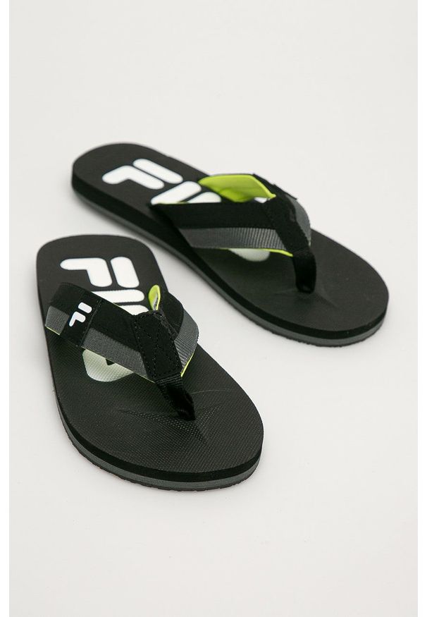 Fila - Japonki Rocktail. Kolor: czarny. Obcas: na obcasie. Wysokość obcasa: niski