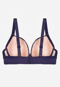 Renee - Granatowy Biustonosz z Koronką i Cyrkoniami Himelodia. Kolor: niebieski. Materiał: koronka. Wzór: koronka #2