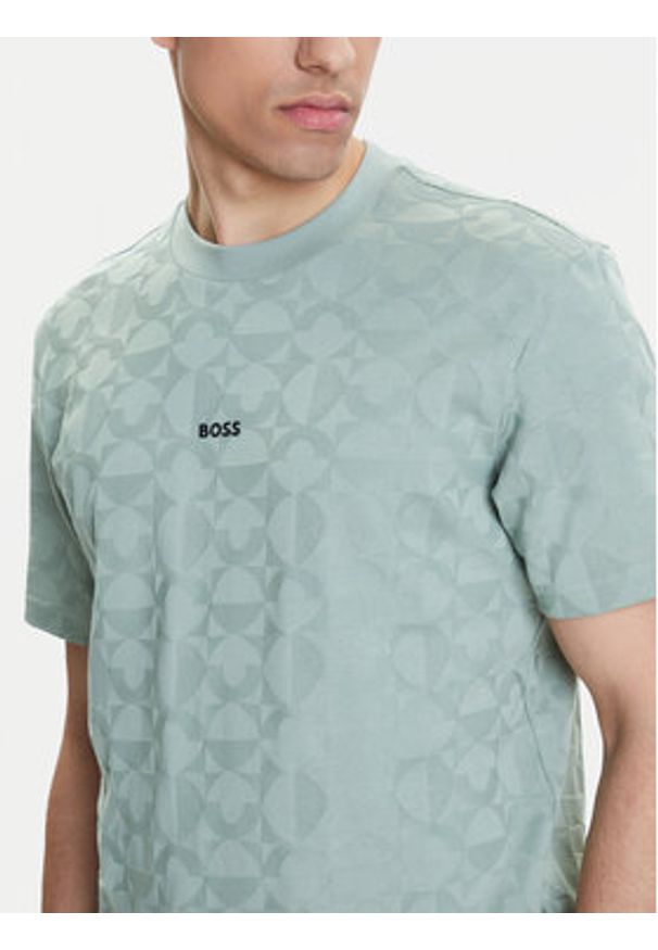BOSS T-Shirt 50538184 Zielony Relaxed Fit. Kolor: zielony. Materiał: bawełna