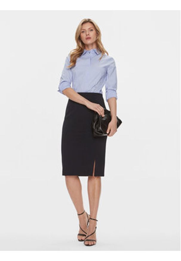 BOSS Spódnica ołówkowa Vukeva 50505973 Granatowy Slim Fit. Kolor: niebieski. Materiał: wiskoza