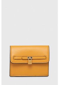 MICHAEL Michael Kors portfel skórzany damski kolor żółty. Kolor: żółty. Materiał: skóra