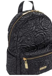 Ochnik - Czarny plecak damski w kwiatowy wzór. Kolor: czarny. Materiał: nylon. Wzór: kwiaty #7