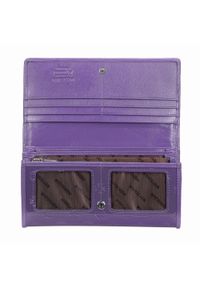 Wittchen - Damski portfel skórzany lakierowany z monogramem fioletowy. Kolor: fioletowy. Materiał: skóra, lakier. Wzór: aplikacja #6