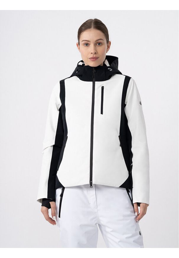 4f - 4F Kurtka narciarska 4FAW23TTJAF336 Biały Slim Fit. Kolor: biały. Materiał: syntetyk. Sport: narciarstwo