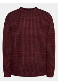 Redefined Rebel Sweter 222048 Bordowy Regular Fit. Kolor: czerwony. Materiał: bawełna