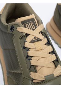 Big-Star - Sneakersy męskie z zamszowymi wstawkami khaki NN174325 303. Kolor: zielony. Materiał: zamsz. Szerokość cholewki: normalna #4